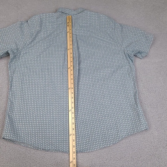 Eddie Bauer Shirt Mens XXL Blue Green Classic Fit Button Down Short Sleeve - Picture 12 of 13